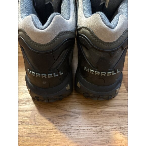 Merrell Kids Size 7.5 Hiking Boots Waterproof Leather & Mesh High Top Gray/Black - Picture 5 of 11